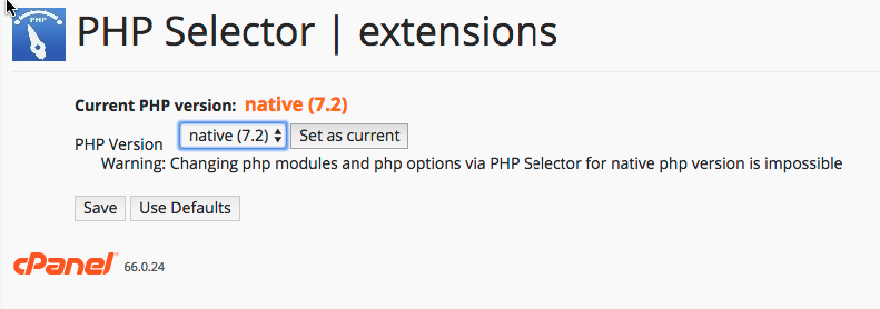 Select PHP Versiion