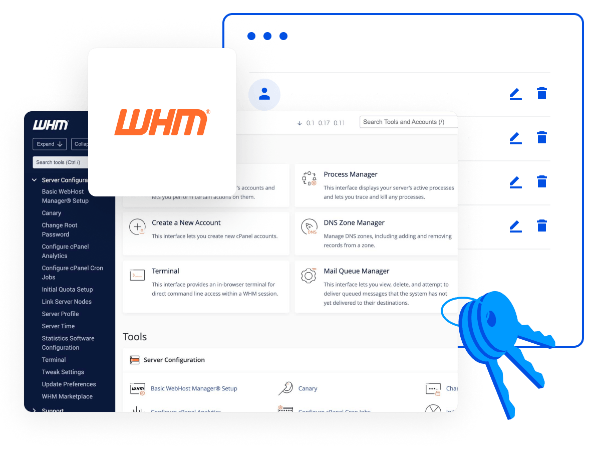 Buy premium reseller hosting at an affordable price – Hosting Ahead. - Easily control client accounts using the WHM control panel.